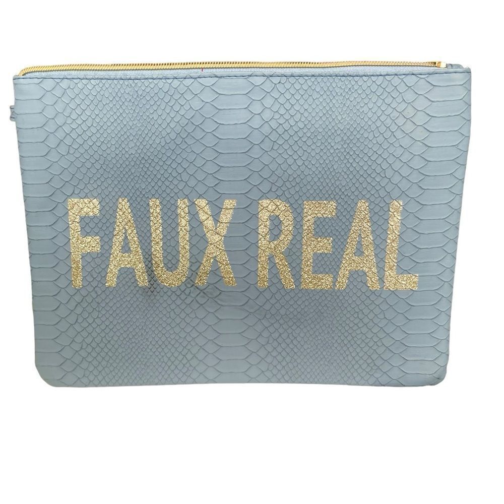 FAUX REAL‎ BLUE SNAKESKIN WRISTLET